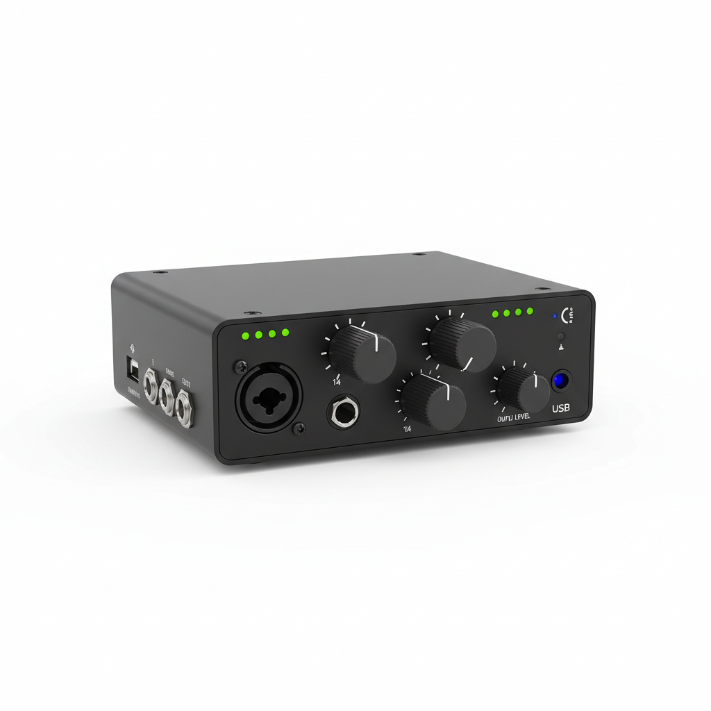 2-Channel USB Audio Interface — 24-bit/192kHz, XLR & Guitar Inputs