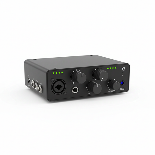 2-Channel USB Audio Interface — 24-bit/192kHz, XLR & Guitar Inputs